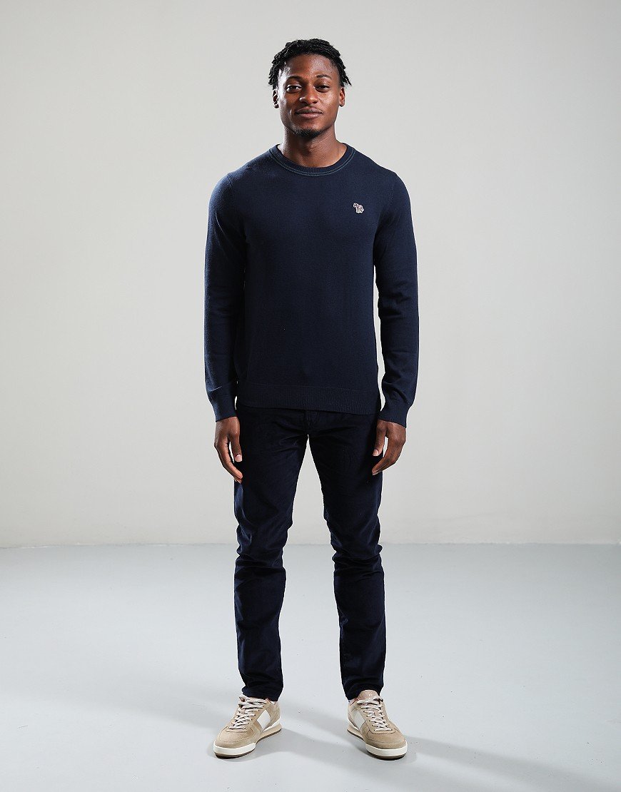 Paul Smith Zebra Badge Crew Neck Knit Very Dark Navy