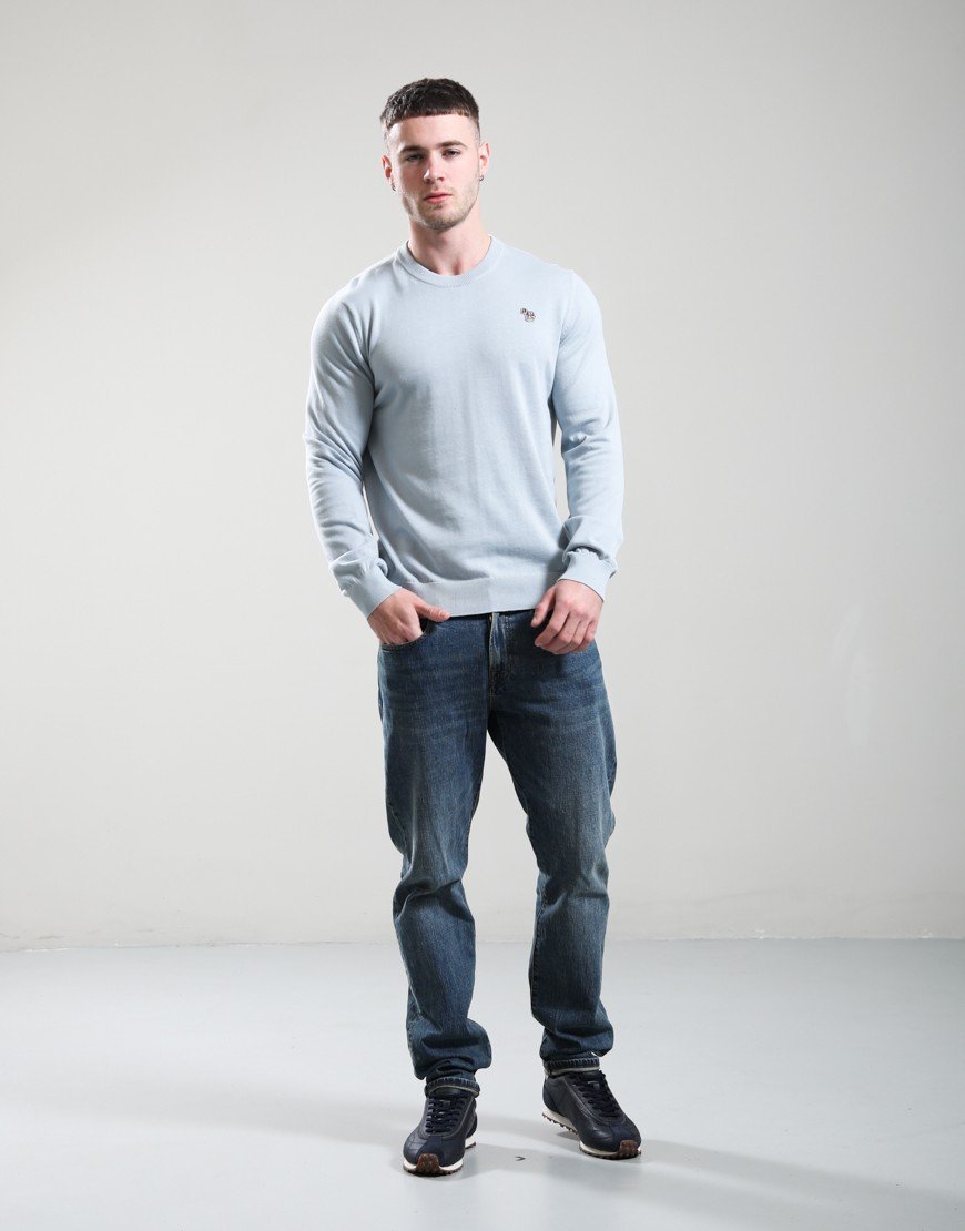 Paul Smith Zebra Badge Crew Neck Knit Light Blue