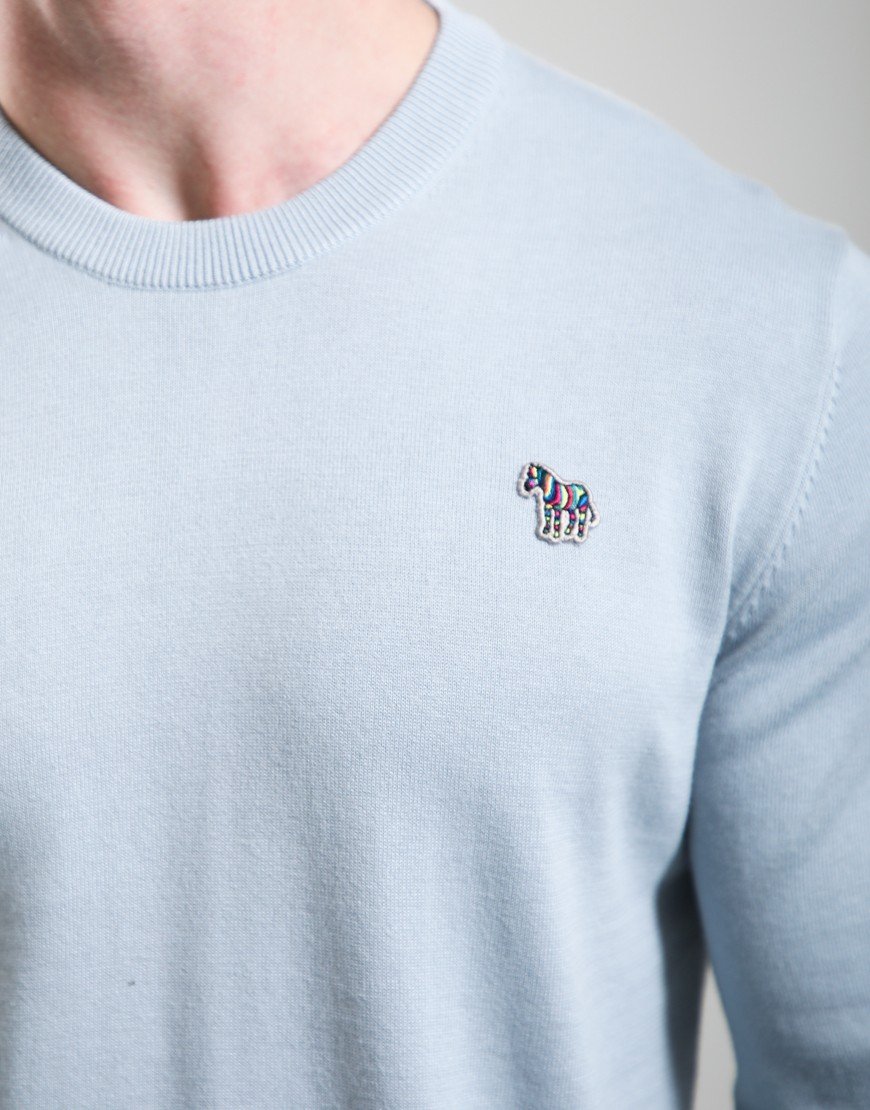 Paul Smith Zebra Badge Crew Neck Knit Light Blue
