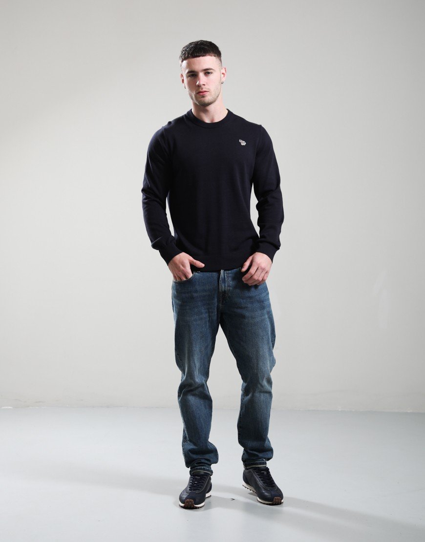 Paul Smith Sweater Zebra Badge Crew Neck Knit Very Dark Navy