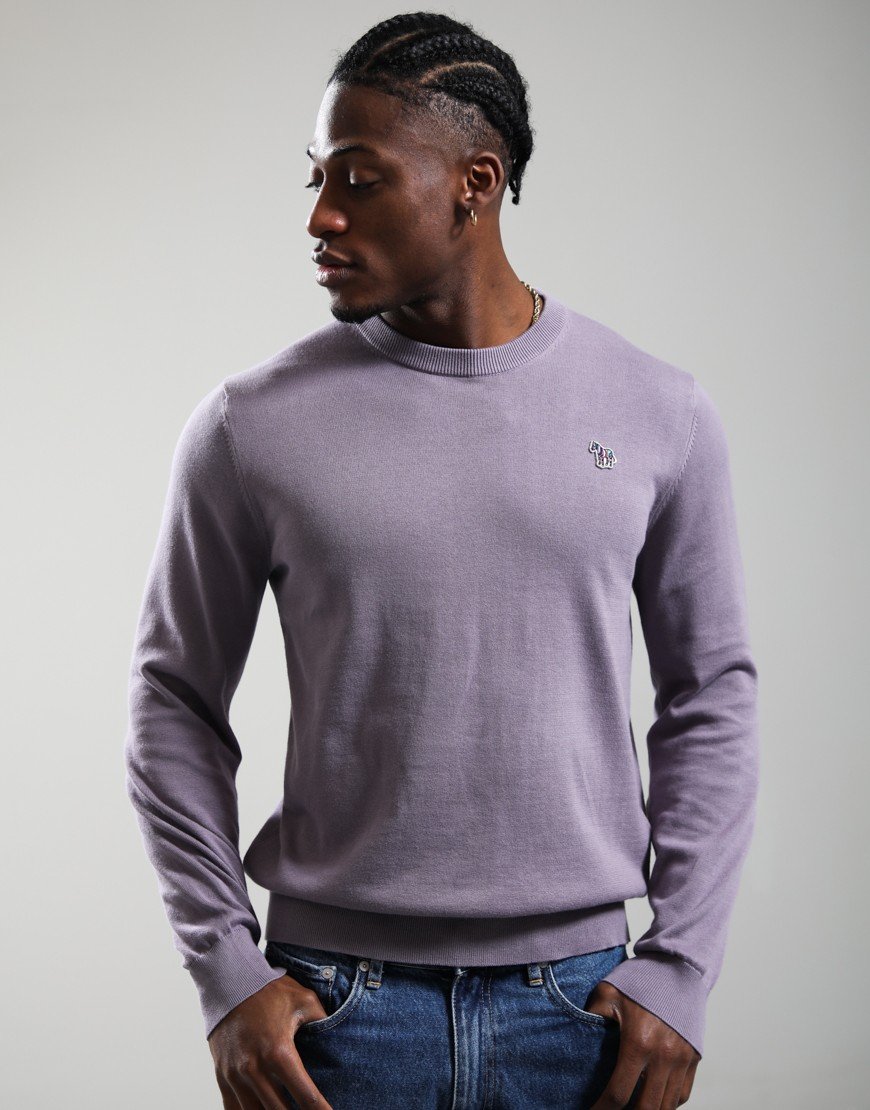 Paul Smith Sweater Zebra Badge Crew Neck Knit Light Purple
