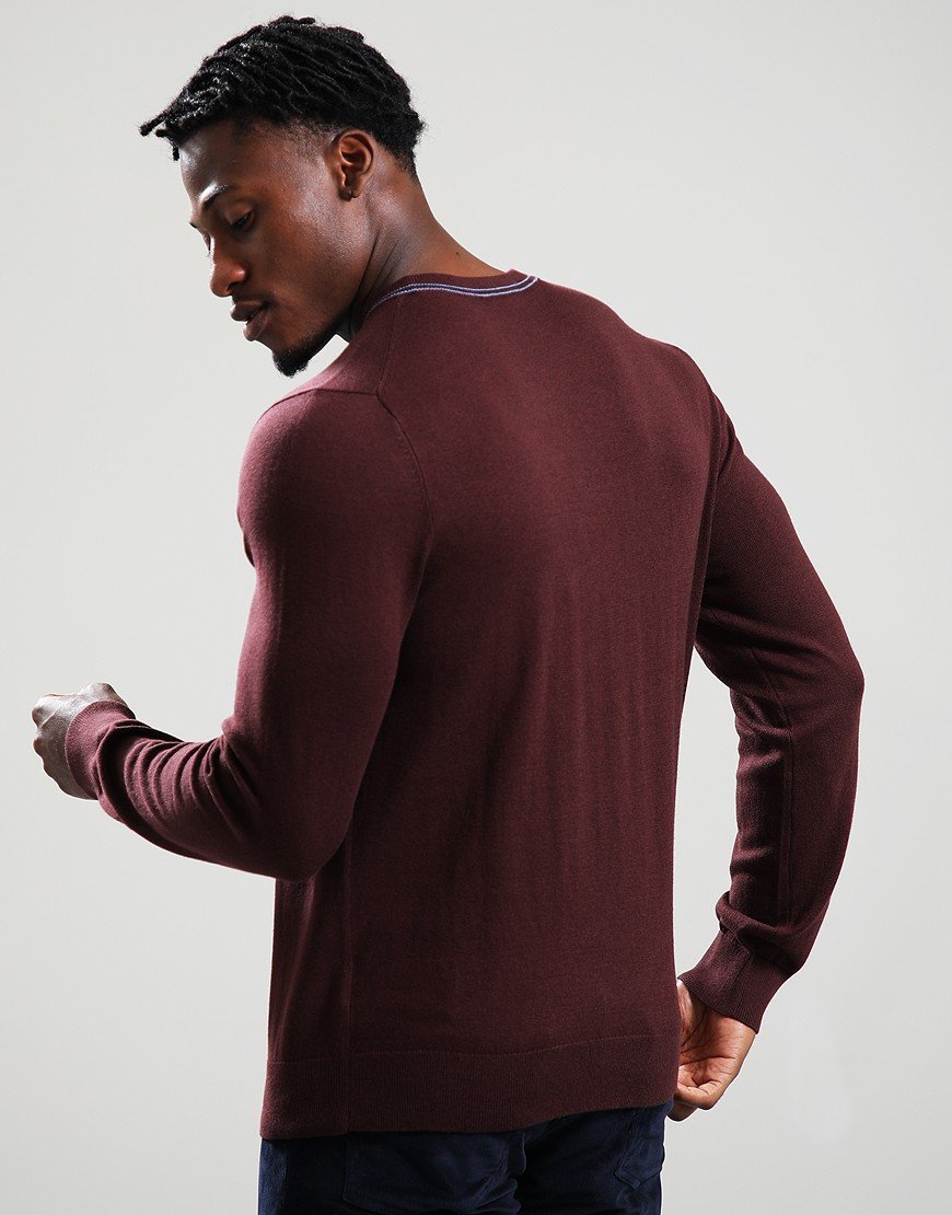 Paul Smith Zebra Badge Crew Knit 29 Very Dark Red