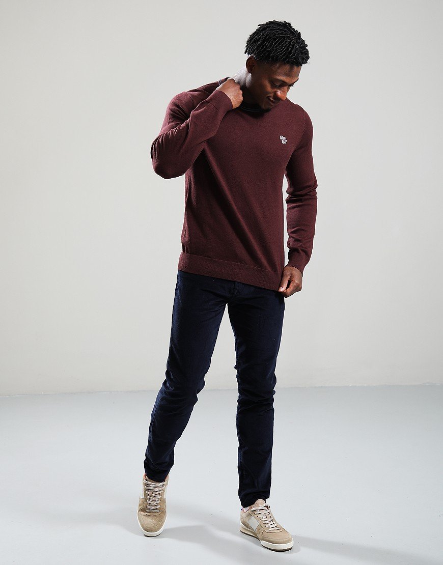Paul Smith Zebra Badge Crew Knit 29 Very Dark Red
