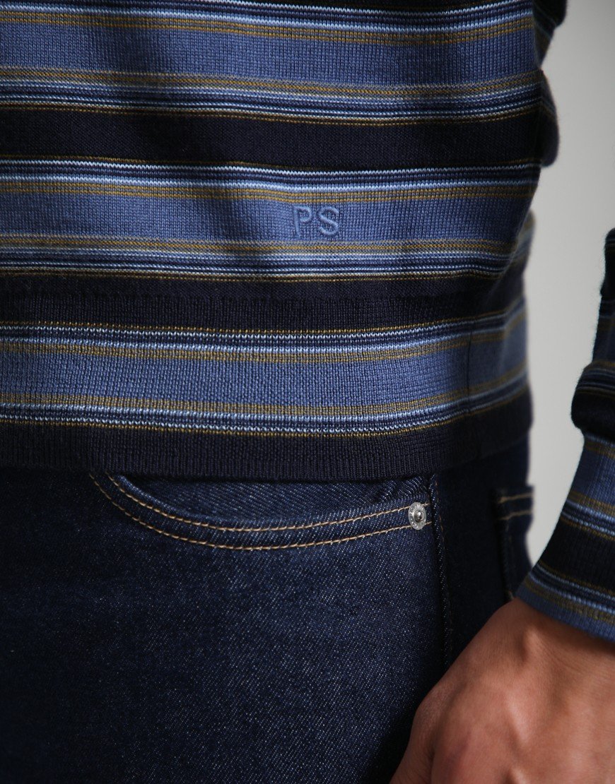 Paul Smith Long Sleeve Polo Knit 49 Very Dark Navy
