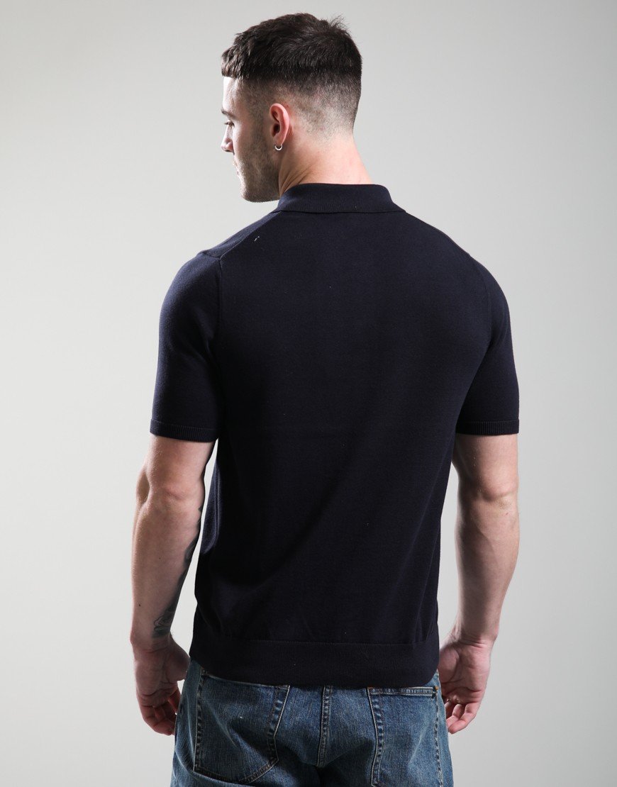 Paul Smith Zebra Badge Sweater Polo Very Dark Navy