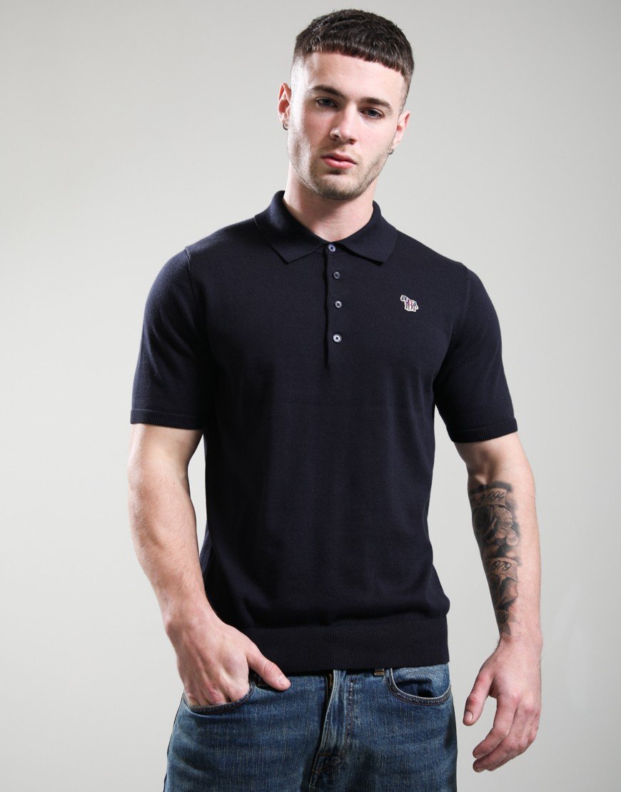 Paul Smith Zebra Badge Sweater Polo Very Dark Navy