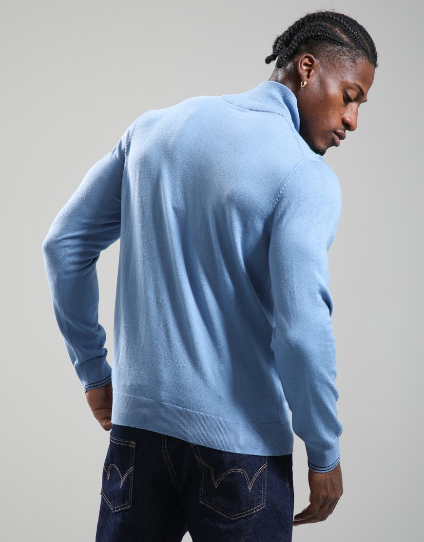 Paul Smith Zebra Logo Half Zip Knit Light Blue