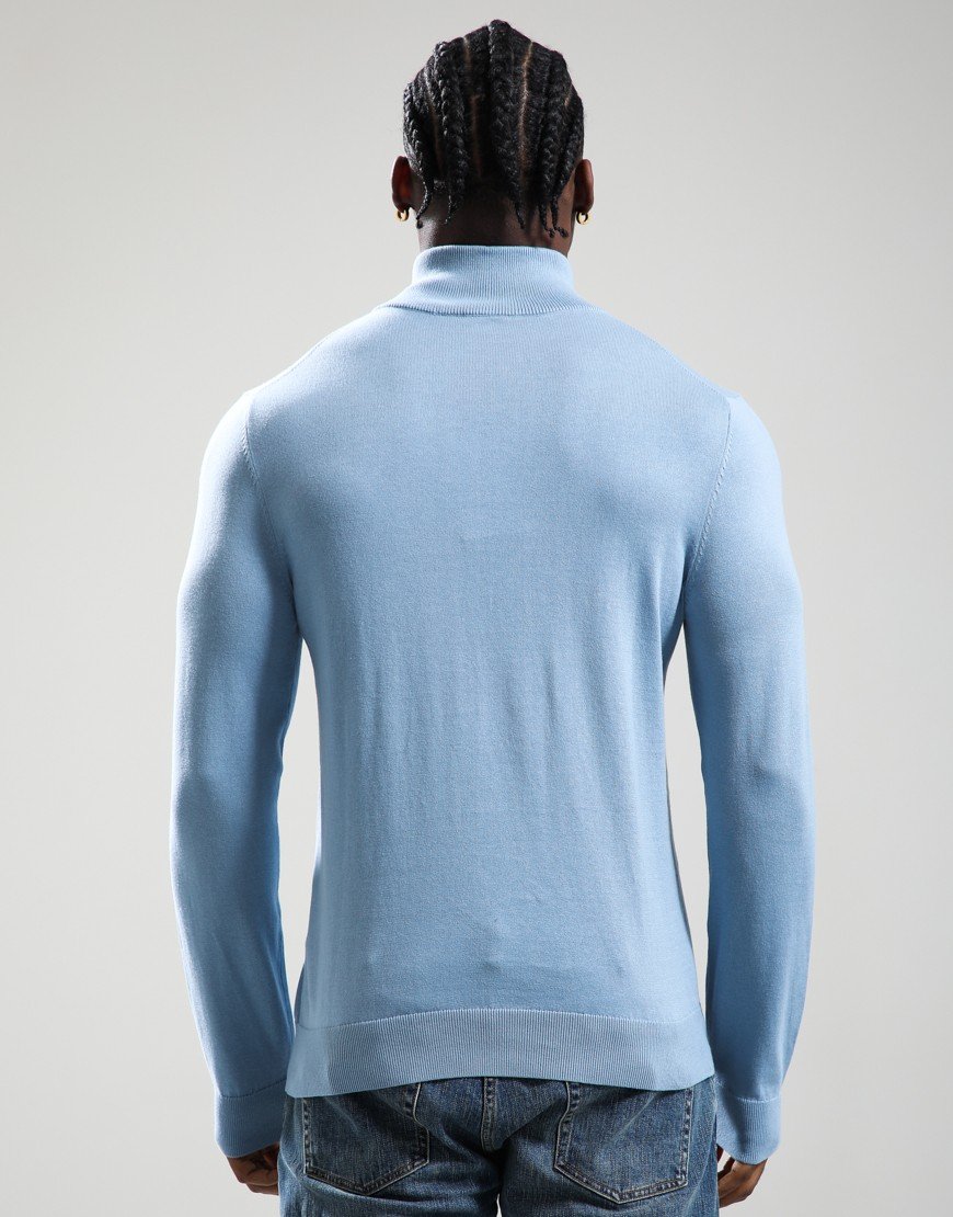 Paul Smith Organic Cotton Half Zip Zebra Logo Sweat 41A Pale Blue