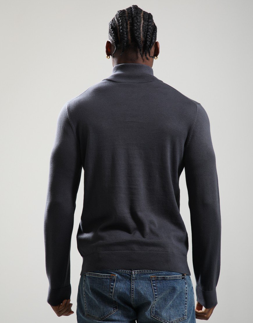 Paul Smith Organic Cotton Half Zip Zebra Logo Sweat 76 Slate