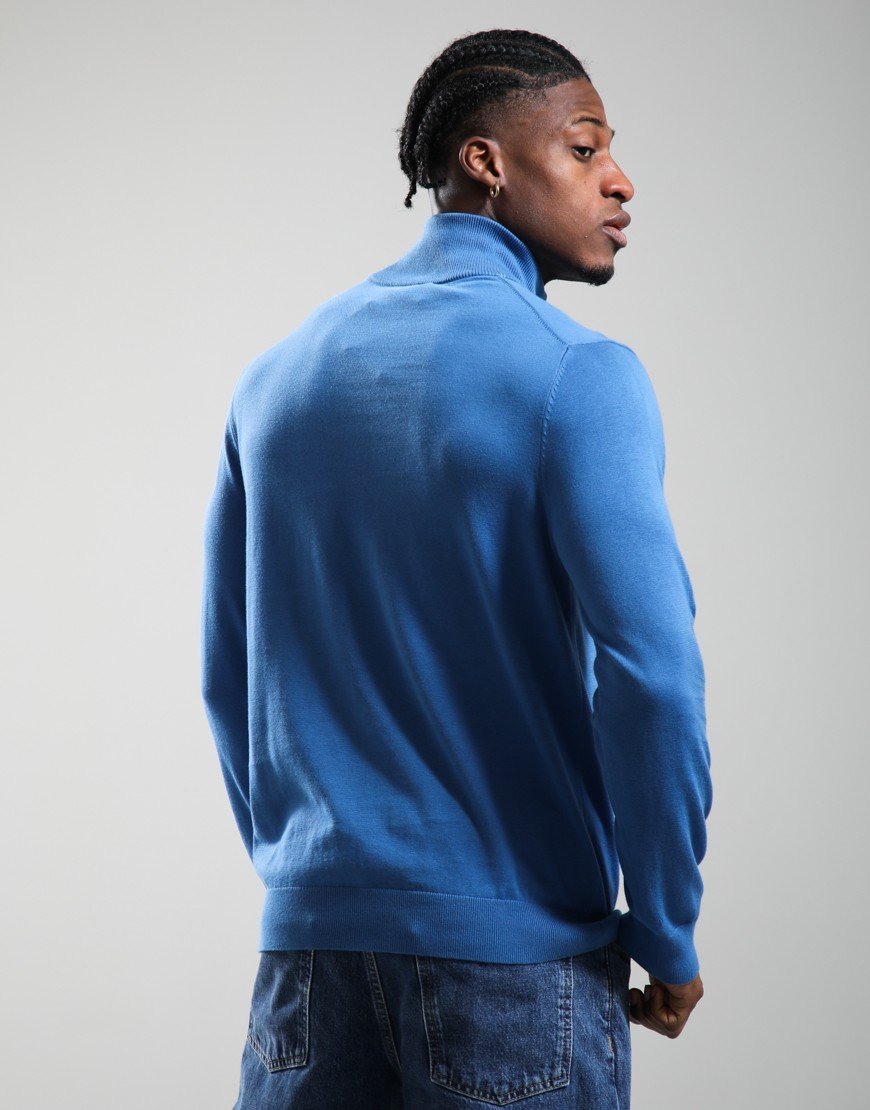 Paul Smith Zip Neck Zebra Badge Sweater Cobalt Blue