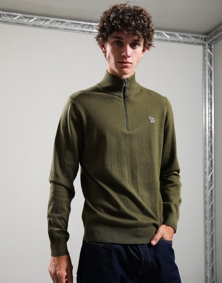 Paul Smith Half Zip Sweat 35 Military Green