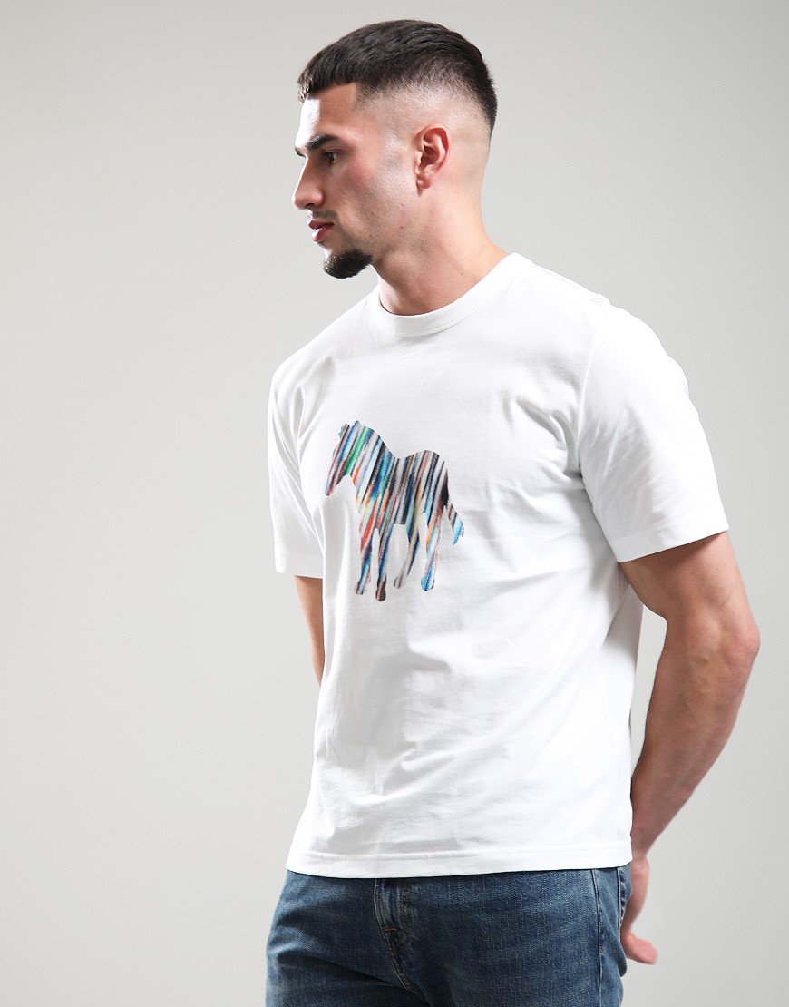 Paul Smith Zebra Colour Stripe T-Shirt 02 Off White