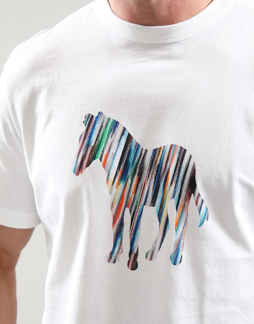 Paul Smith Zebra Colour Stripe T-Shirt 02 Off White