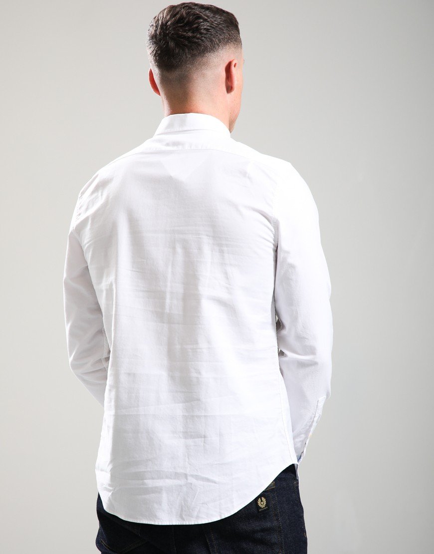 Paul Smith Tailored Fit Stitch Cuff Long Sleeve Shirt White
