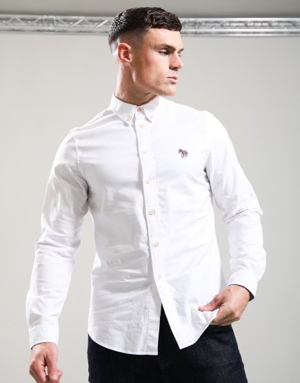 Paul Smith Tailored Fit Stitch Cuff Long Sleeve Shirt White