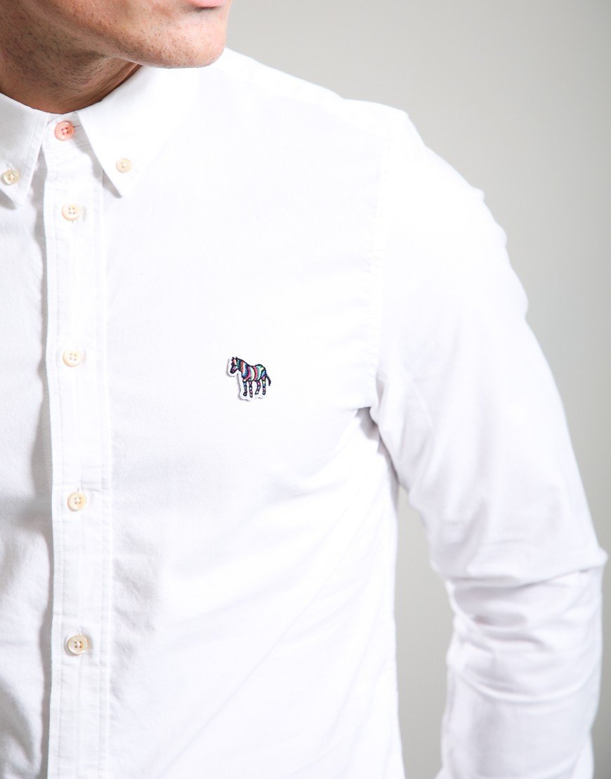 Paul Smith Tailored Fit Stitch Cuff Long Sleeve Shirt White