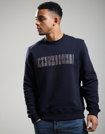 Paul Smith Embroidery Logo Cotton-Blend Sweat Navy