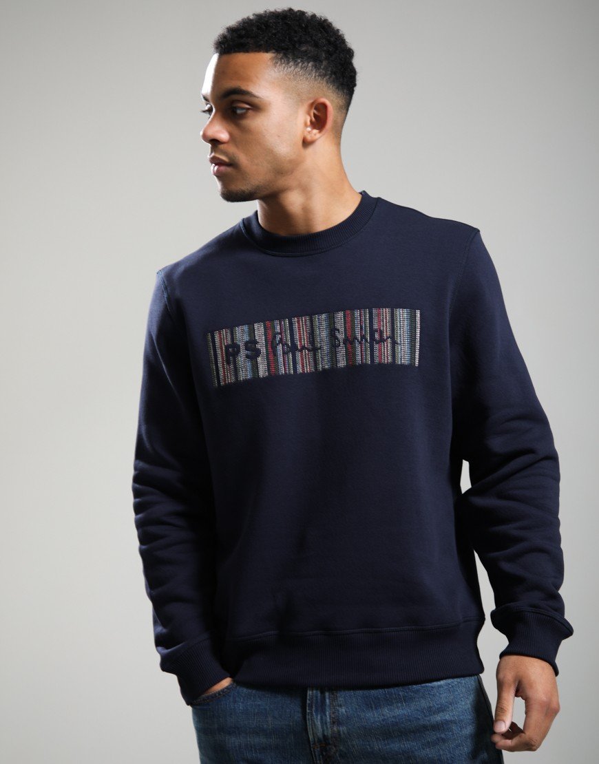 Paul Smith Embroidery Logo Cotton-Blend Sweat Navy