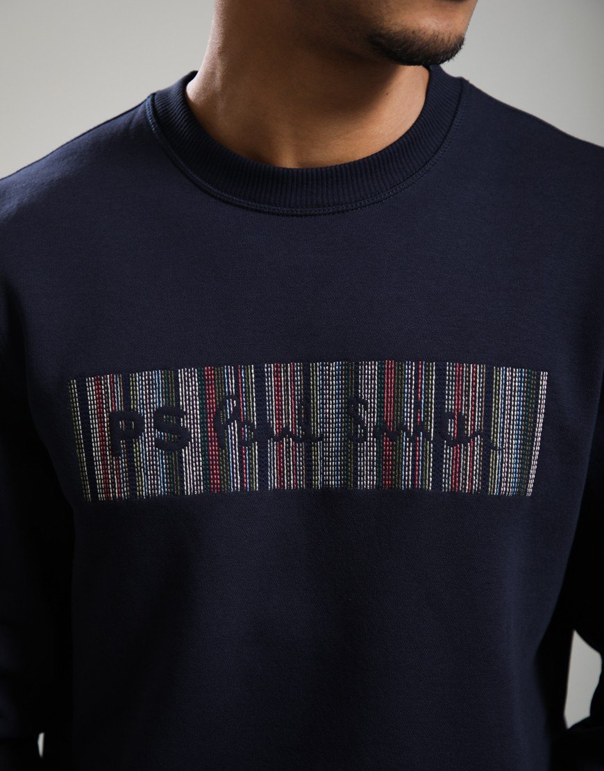 Paul Smith Embroidery Logo Cotton-Blend Sweat Navy