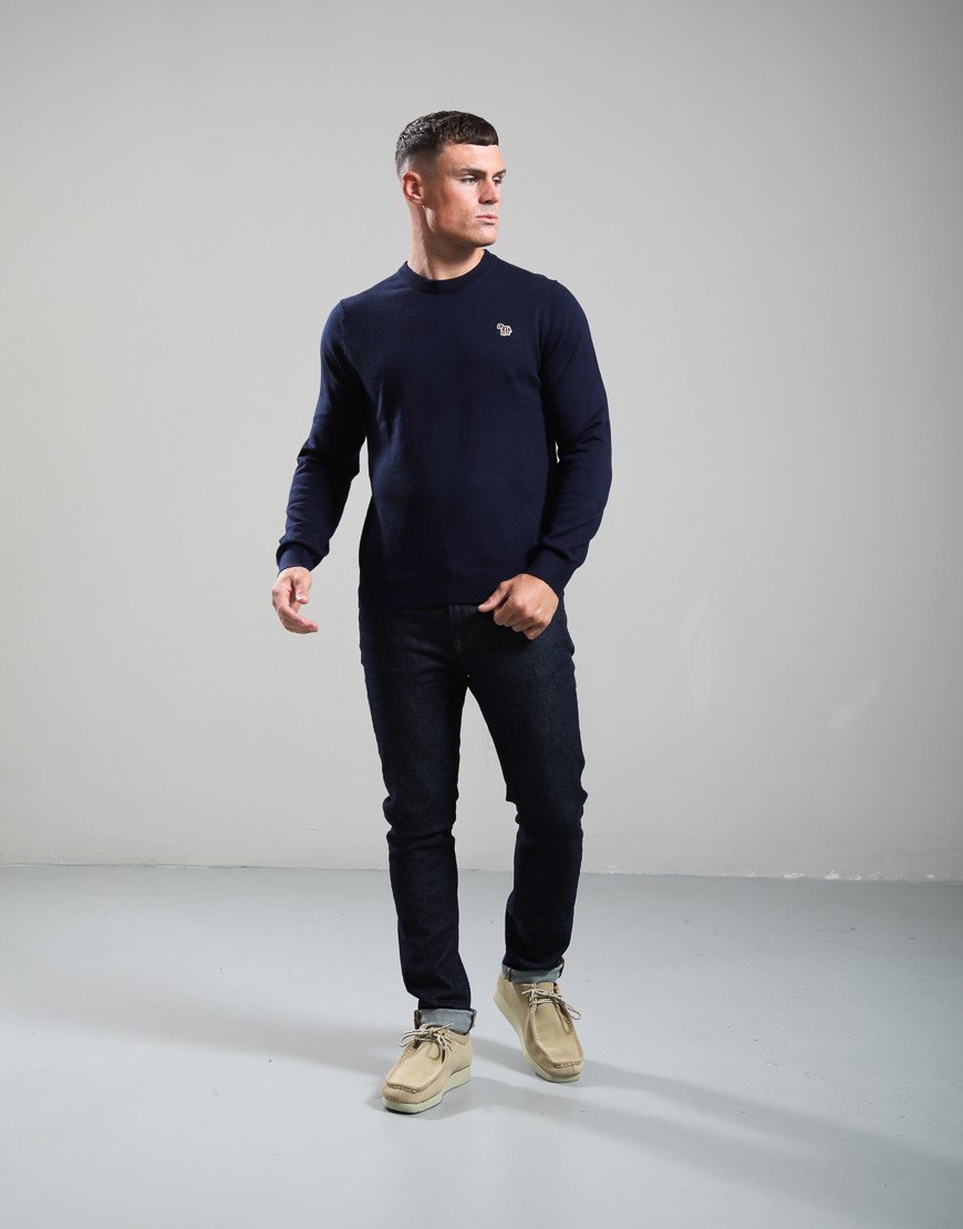 Paul Smith Zebra Logo Crew Neck Knit Very Dark Navy
