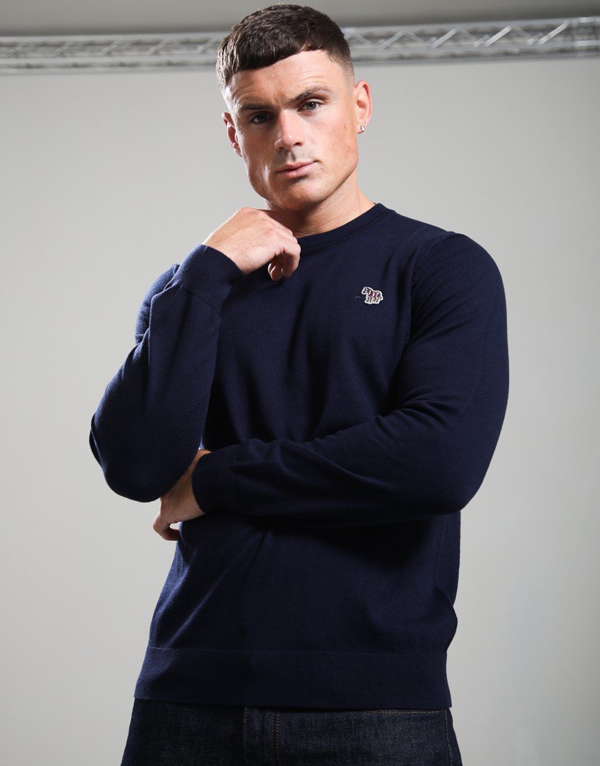 Paul Smith Zebra Logo Crew Neck Knit Very Dark Navy