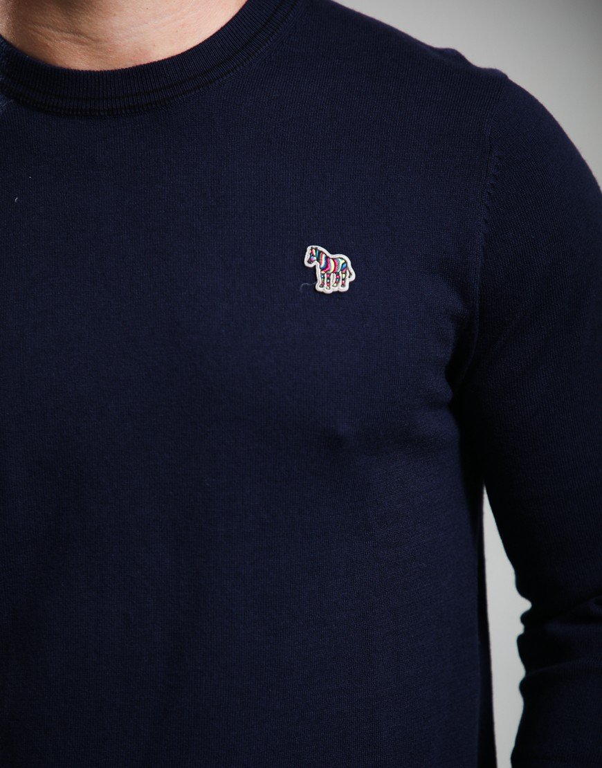 Paul Smith Zebra Logo Crew Neck Knit Very Dark Navy