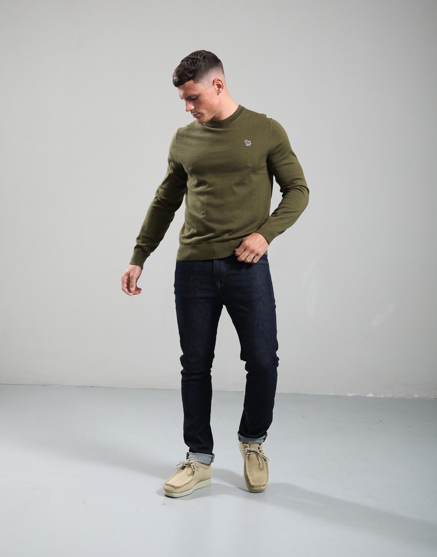 Paul Smith Zebra Logo Crew Neck Knit Military Green