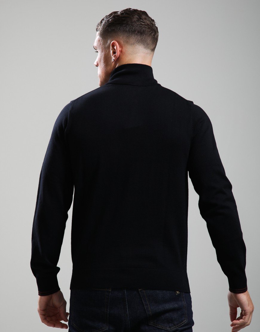 Paul Smith Zebra Logo Quarter Zip Neck Knit Black