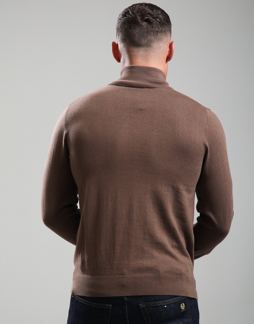 Paul Smith Zebra Logo Quarter Zip Neck Knit Mud