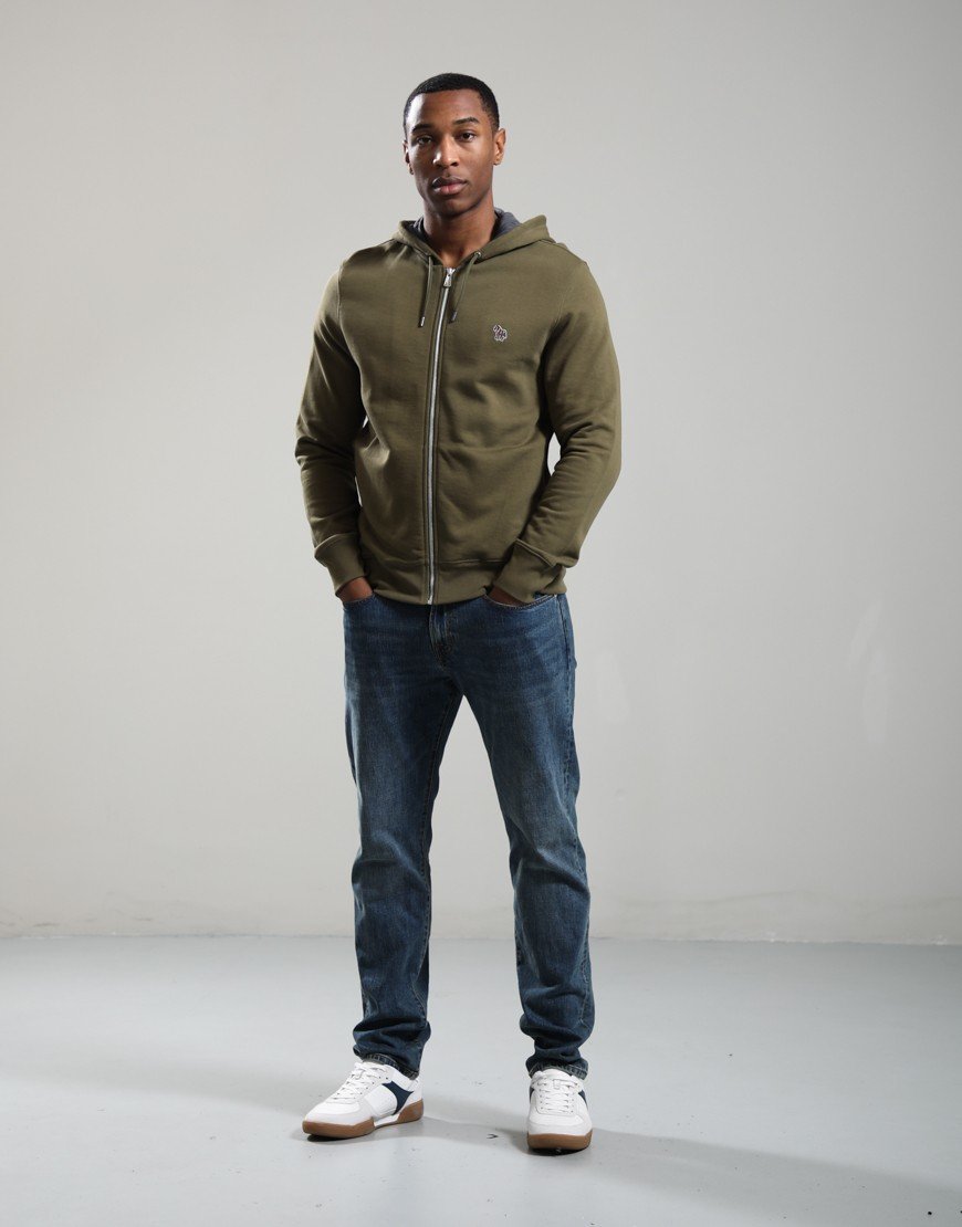Paul Smith Zip Front Zebra Hoodie 36E Green