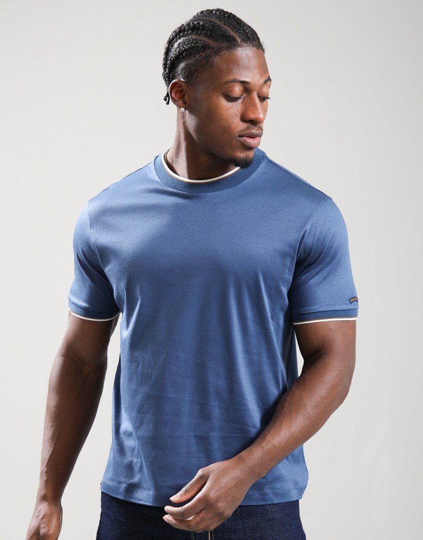 Paul & Shark Interlock Cotton T-Shirt Blue Paul & Shark Interlock Cotton T-Shirt Blue