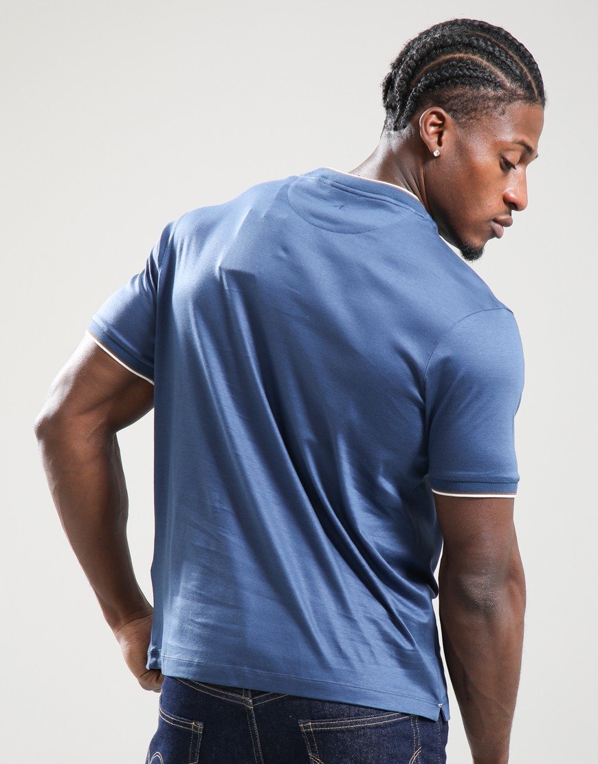 Paul & Shark Interlock Cotton T-Shirt Blue Paul & Shark Interlock Cotton T-Shirt Blue
