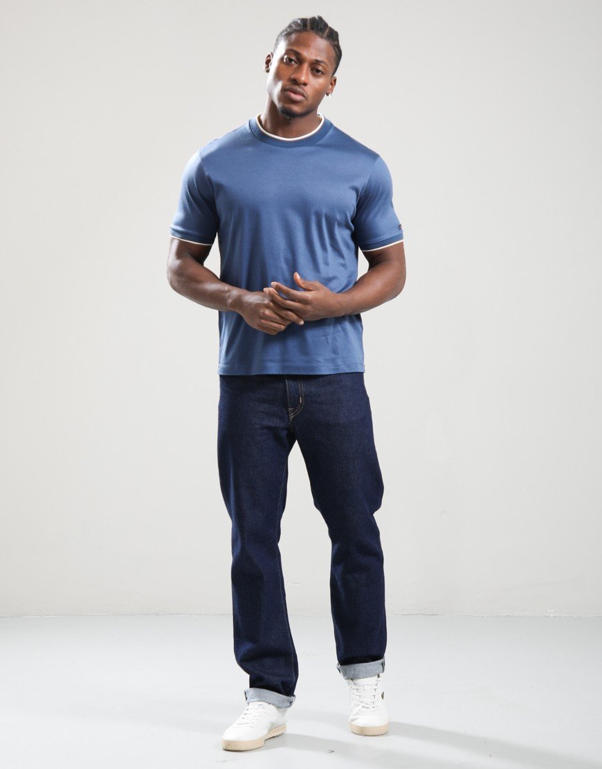 Paul & Shark Interlock Cotton T-Shirt Blue Paul & Shark Interlock Cotton T-Shirt Blue