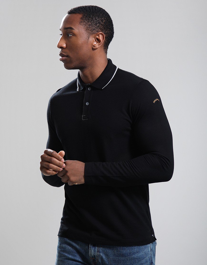 Paul & Shark Long Sleeve Soft Pique Polo Shirt Black