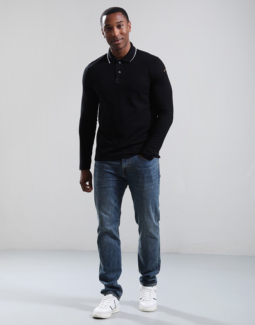 Paul & Shark Long Sleeve Soft Pique Polo Shirt Black
