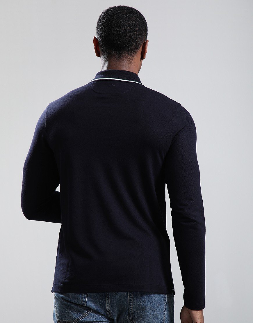 Paul & Shark Long Sleeve Soft Pique Polo Shirt Navy