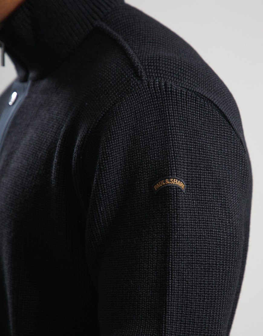 Paul & Shark Tech Wool Half Zip Sweater Black