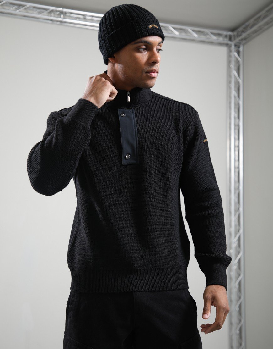 Paul & Shark Tech Wool Half Zip Sweater Black