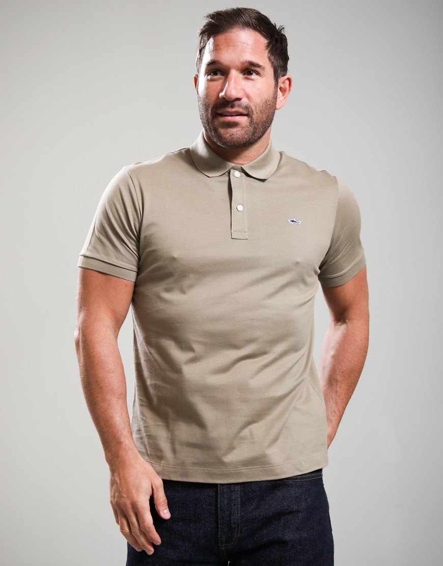 Paul & Shark Double Cotton Piquè Polo Shirt Beige