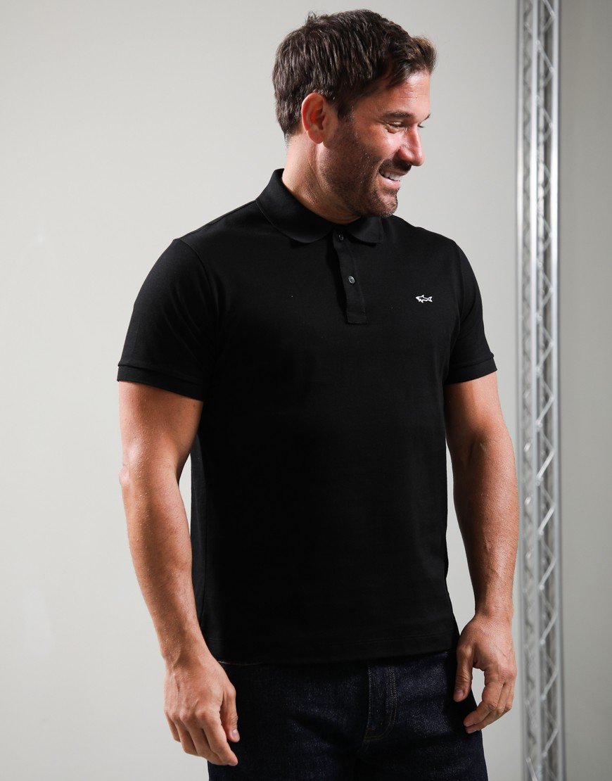 Paul & Shark Double Cotton Piquè Polo Shirt Black