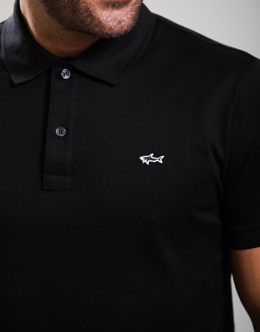 Paul & Shark Double Cotton Piquè Polo Shirt Black