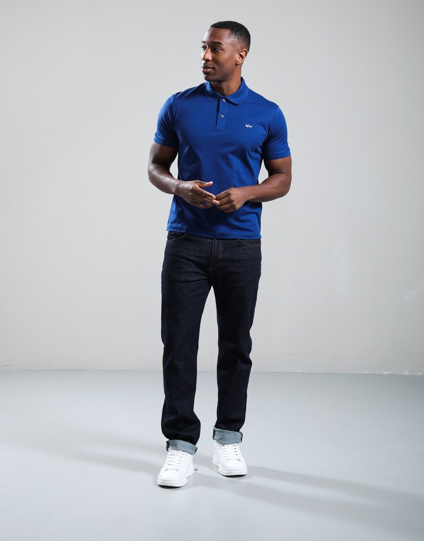Paul & Shark Double Cotton Piquè Polo Shirt Blue 342