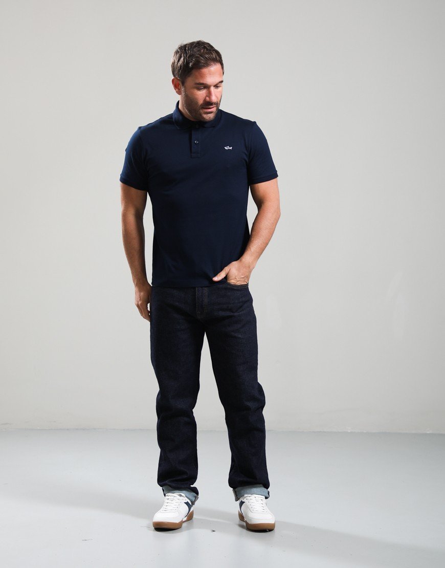 Paul & Shark Double Cotton Piquè Polo Shirt Navy