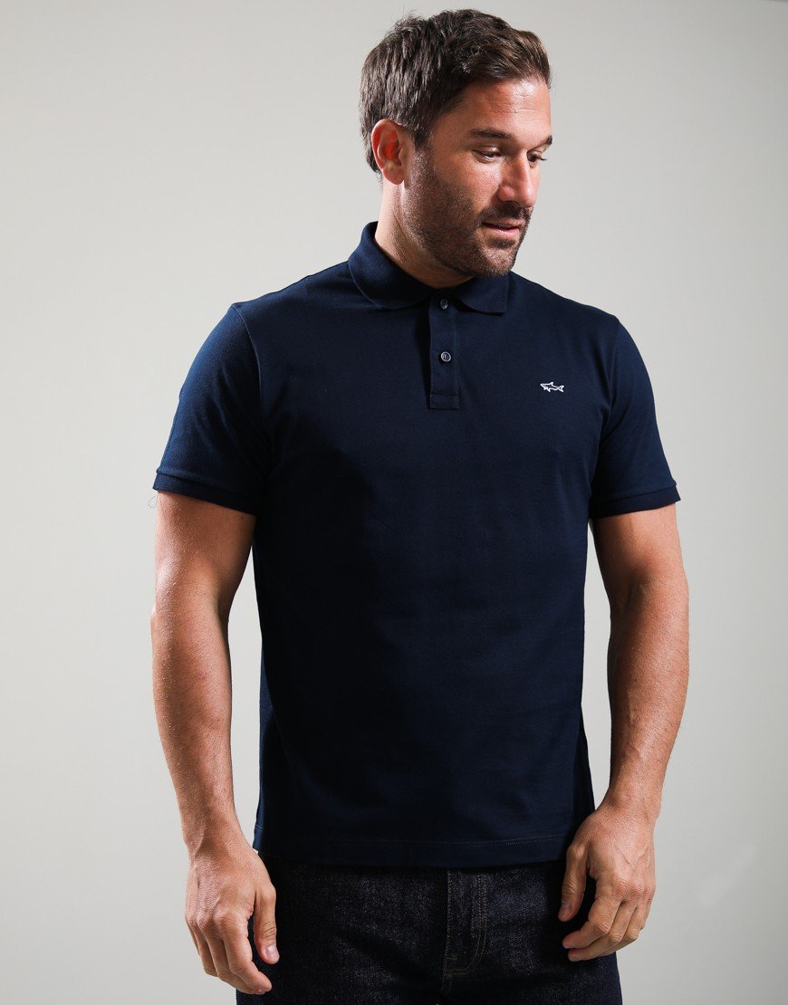 Paul & Shark Double Cotton Piquè Polo Shirt Navy