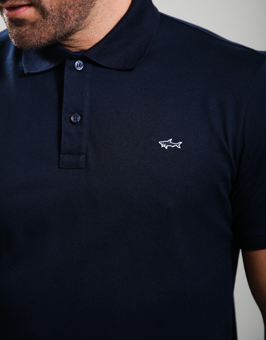 Paul & Shark Double Cotton Piquè Polo Shirt Navy