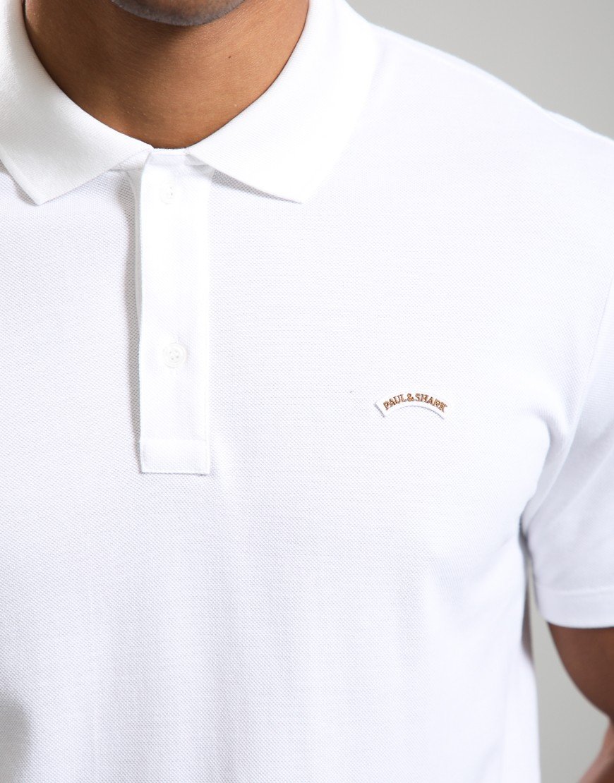 Paul & Shark Fine Piquet Cotton Polo Shirt With Logo White