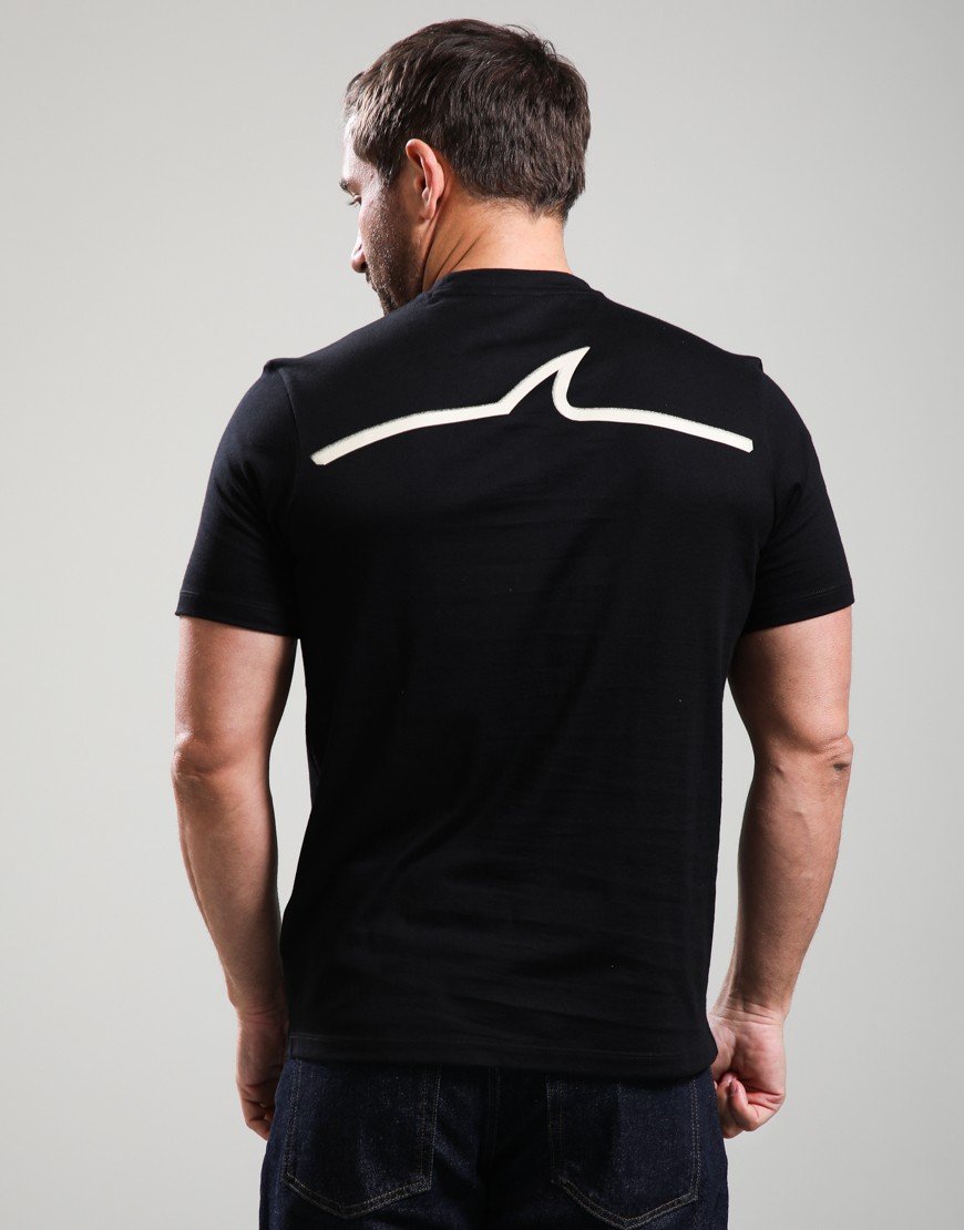Paul & Shark Heavy Jersey Cotton Front and Back Print T-Shirt Black