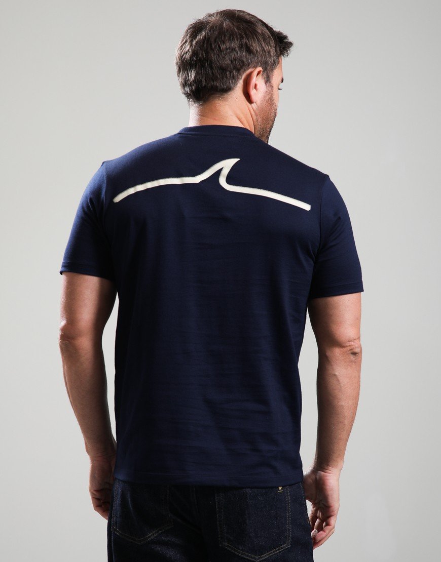 Paul & Shark Heavy Jersey Cotton Front and Back Print T-Shirt Navy