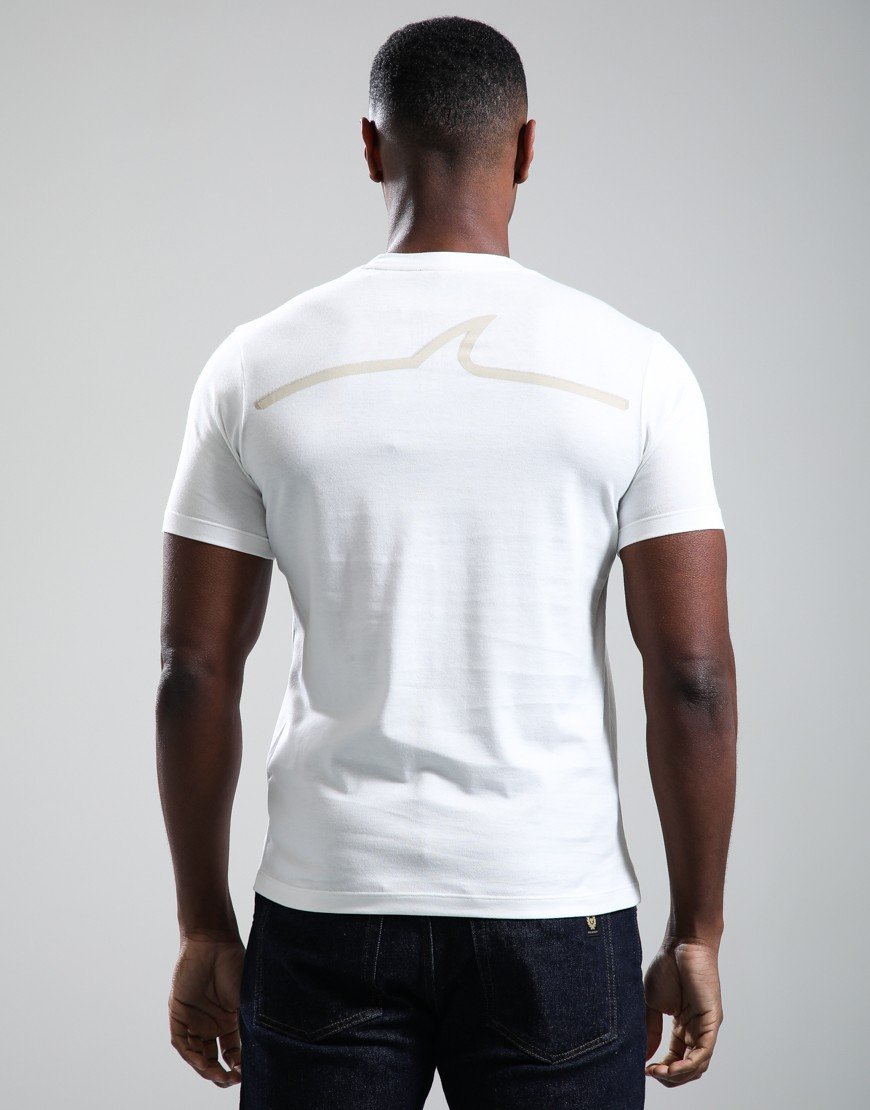 Paul & Shark Heavy Jersey Cotton Front and Back Print T-Shirt White