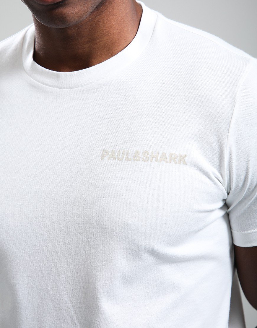 Paul & Shark Heavy Jersey Cotton Front and Back Print T-Shirt White